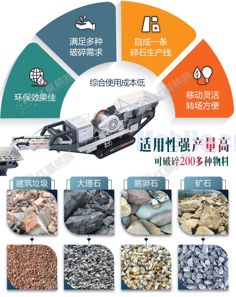 鵝卵石打成石子的移動設備 鵝卵石打成石子的移動設備